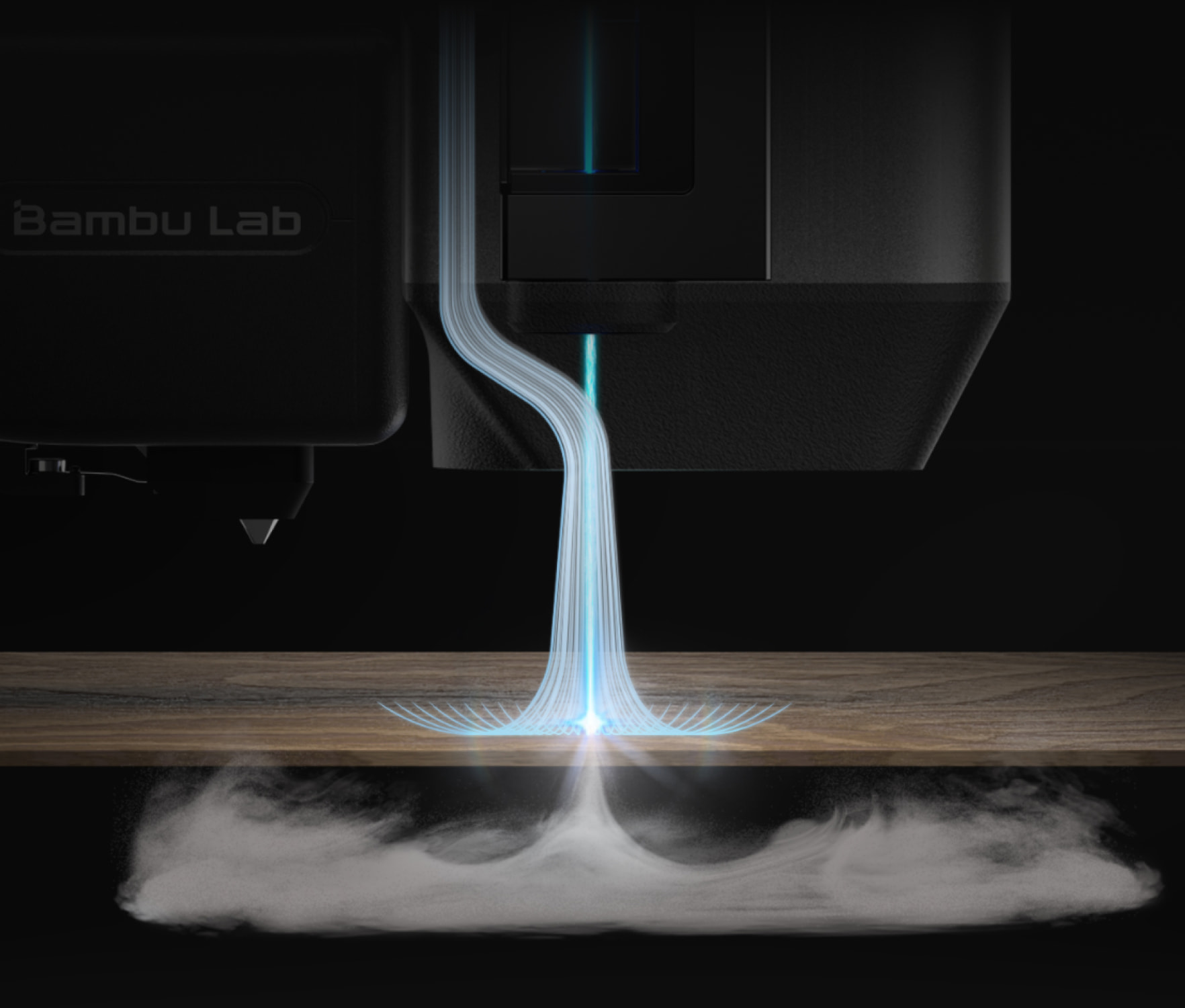 Módulo de laser de diodo gravando em madeira