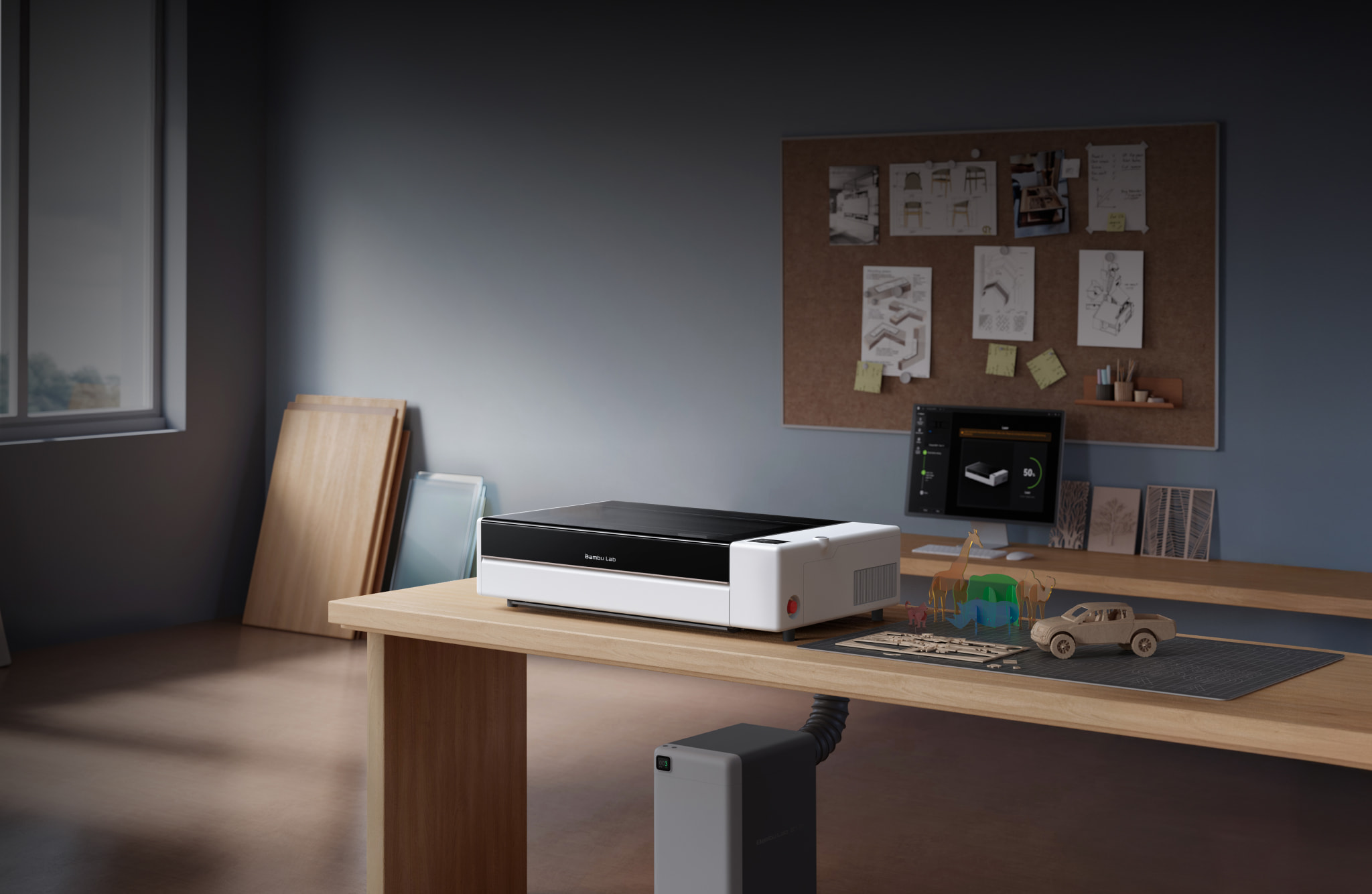 Smoke Riser Support Bambu Lab R1: 55W Desktop CO2 Laser Cutter and Engraver | Bambu Lab EU