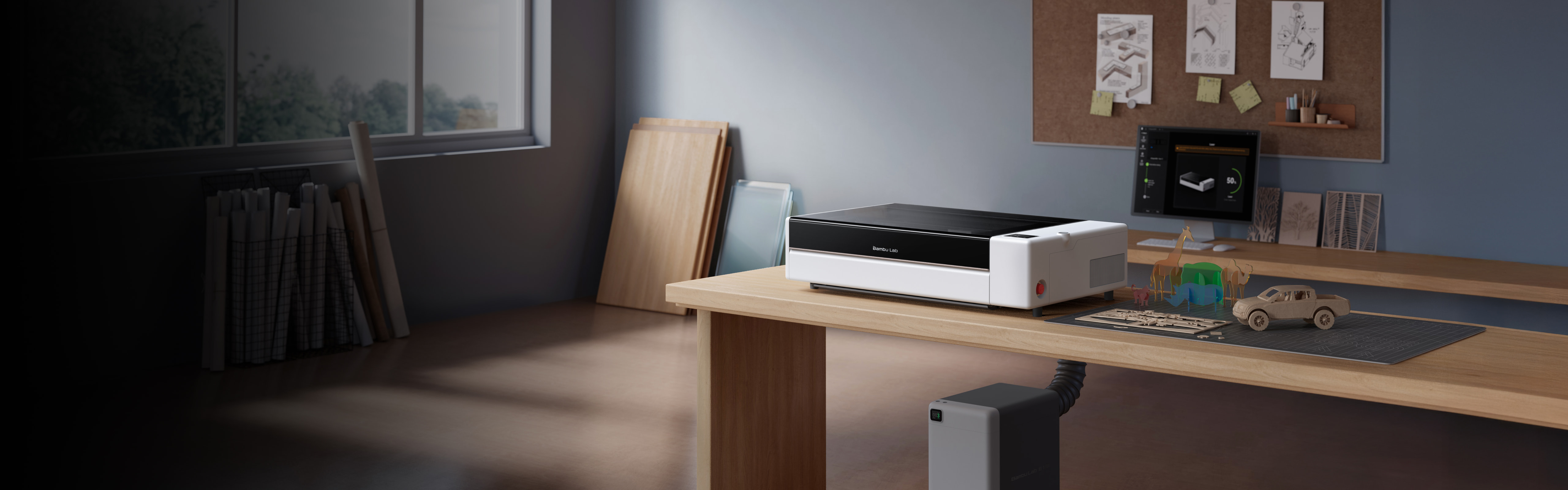 Bambu Lab R1 CO2 laser cutter and engraver