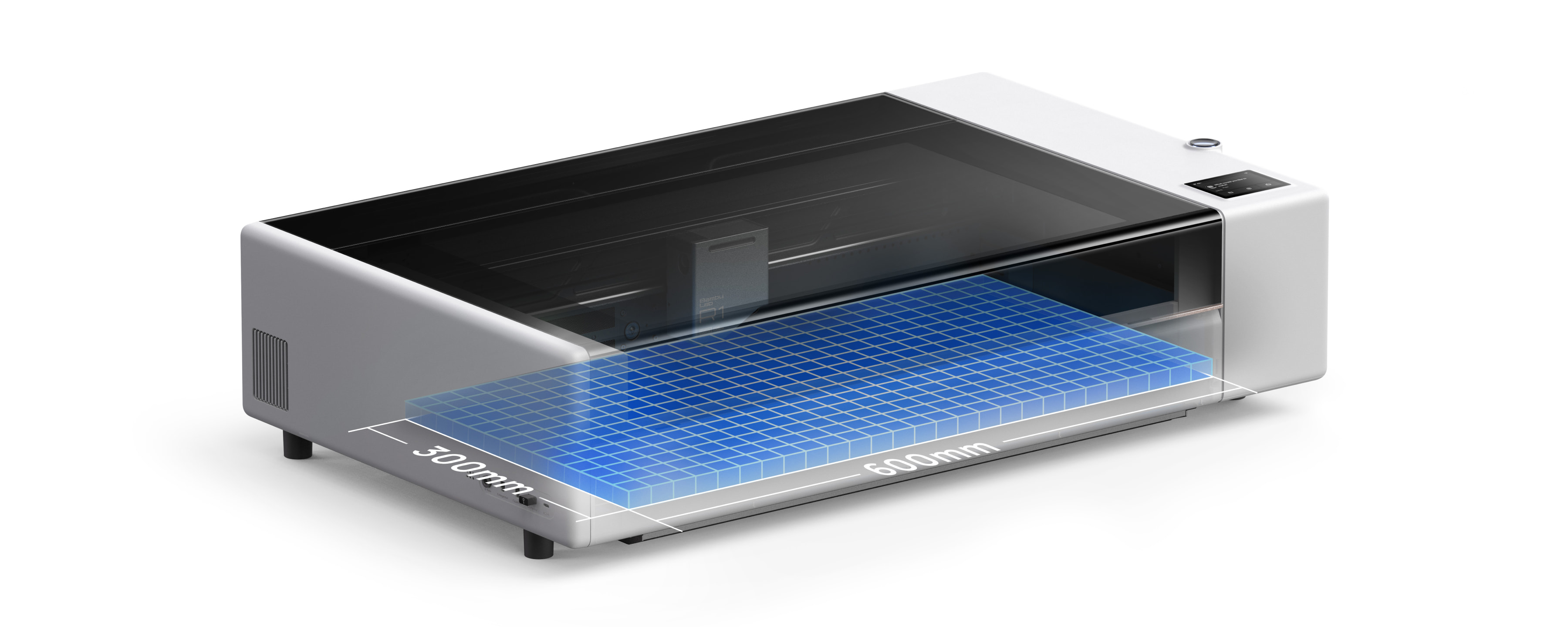 R1 footprint compared with a typical CO2 laser
