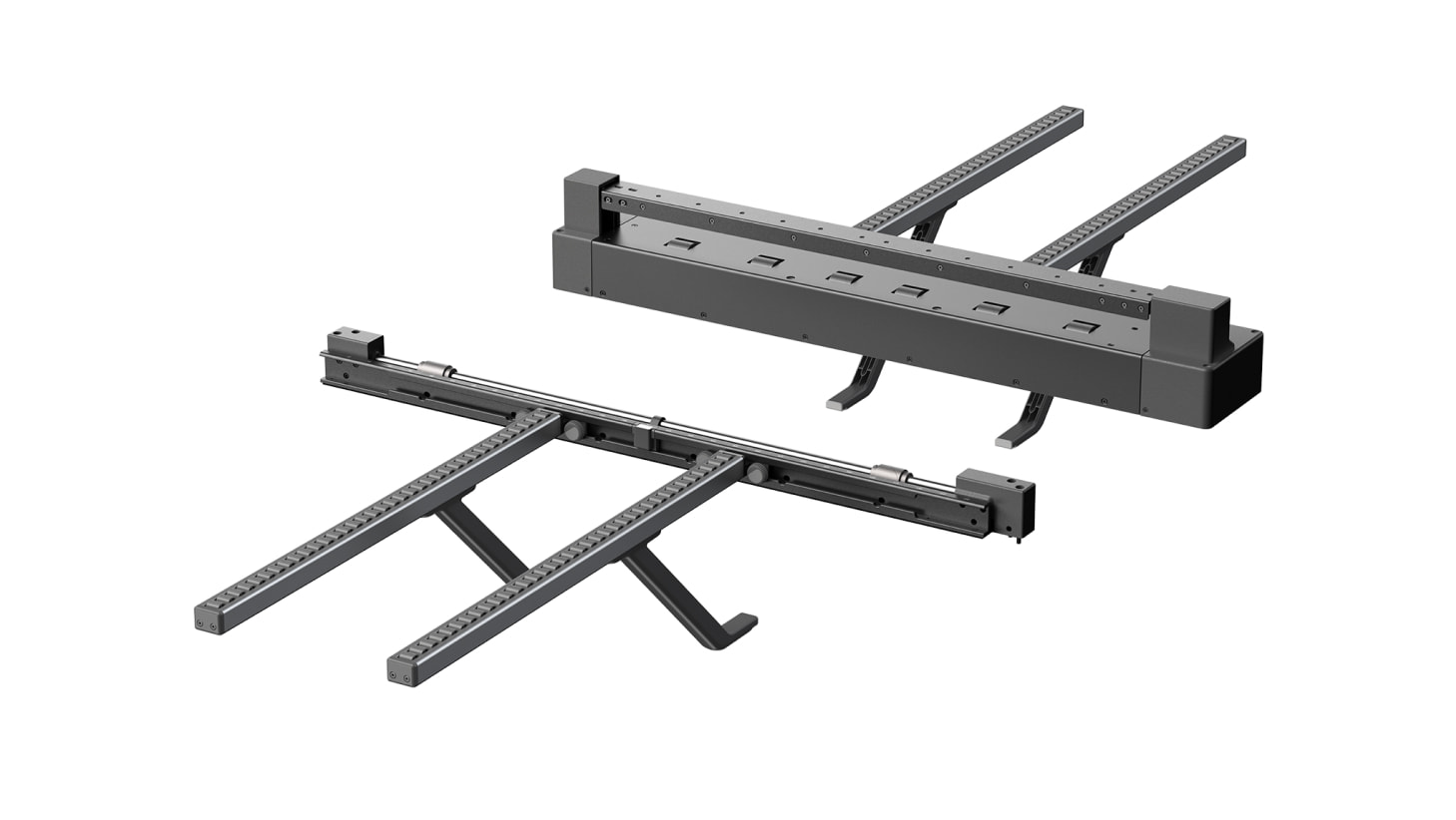R1 optional accessories: Riser Base, Conveyor, Rotary Attachment and focus lenses