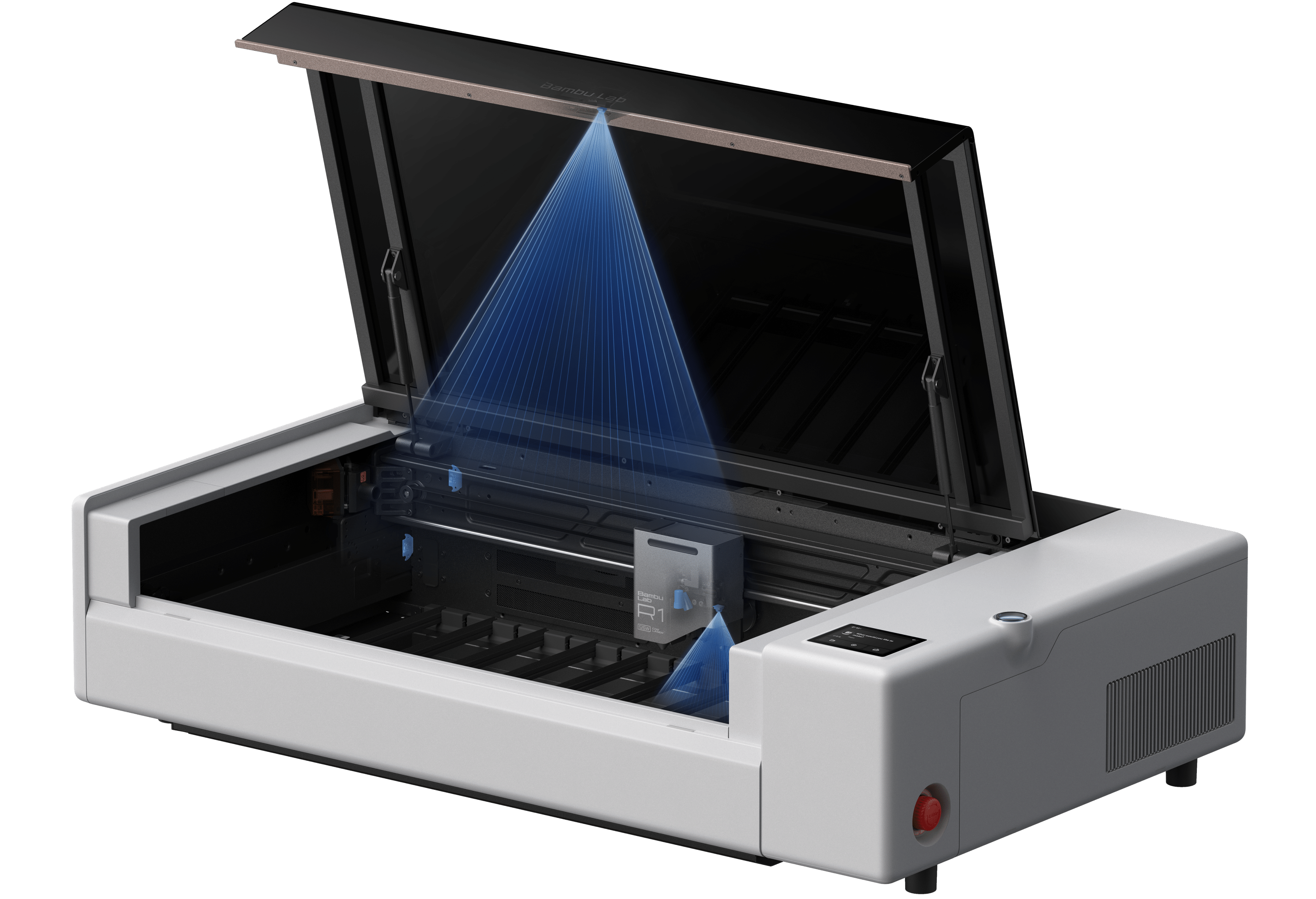 Sistema TriSense da Bambu Lab R1 com câmaras, lasers e encoders