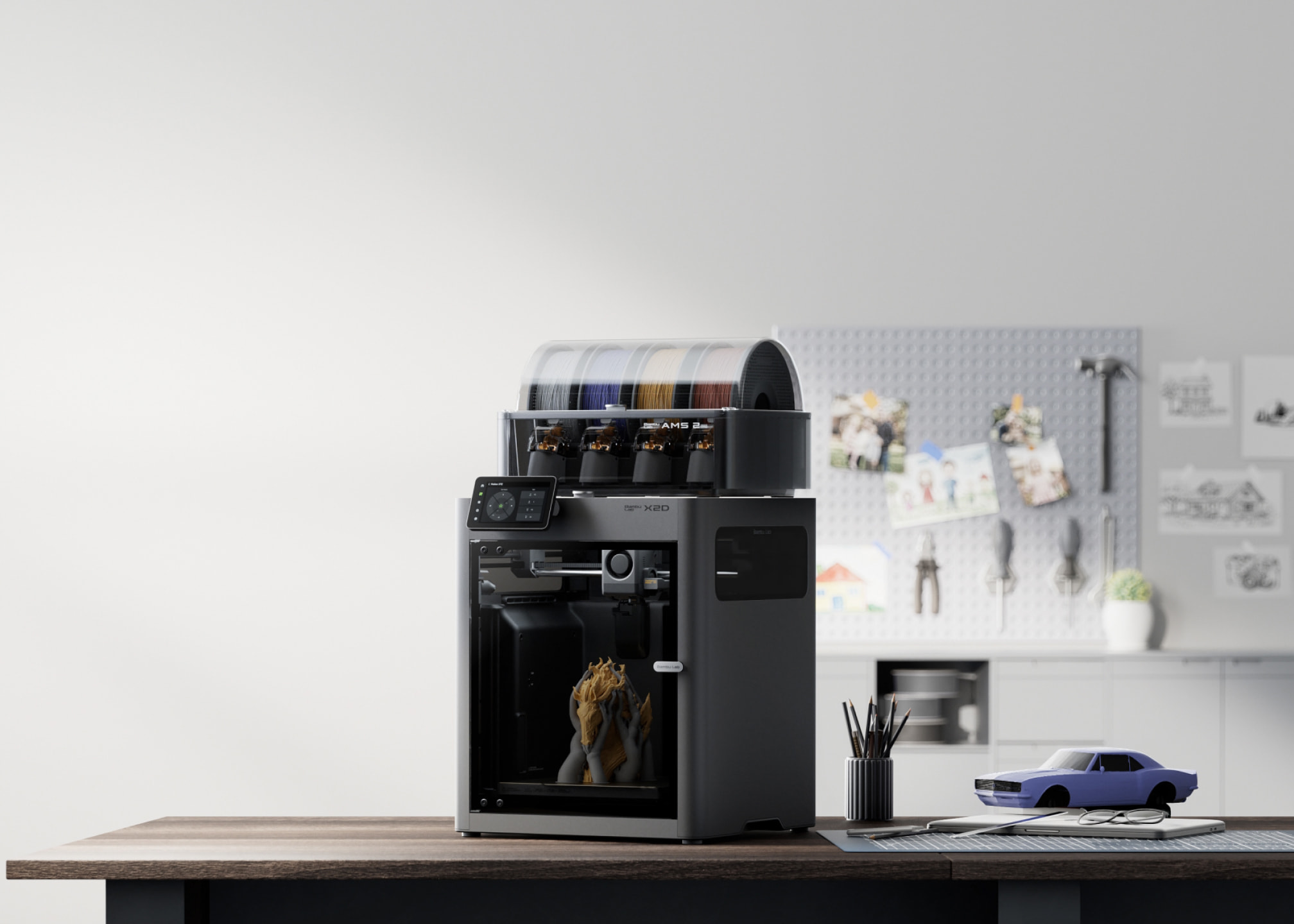 Bambu Lab X2D: サポート除去が簡単な、手頃な価格のデュアル押出機
